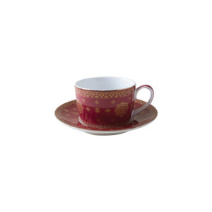 Ghea Panggabean Songket Series - Cup & Saucer Red