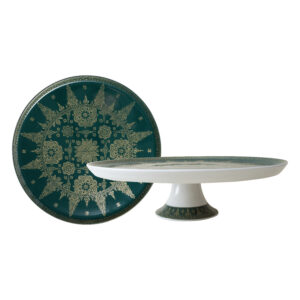 Ghea Panggabean Songket Series - Pedestal Plate Large Green