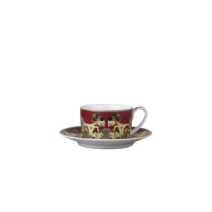 Ghea Panggabean Wayang Beber Series - Cup & Saucer Maroon