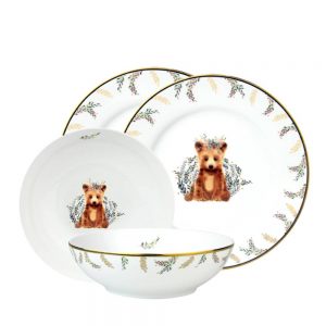 Sandra Dewi Series - Dinner Set (Salad Plate & Bowl) Winter Bear