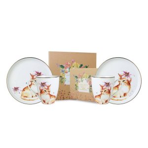 Luna Maya Series - Dinner Set (Salad Plate & Mug) Furry Cat