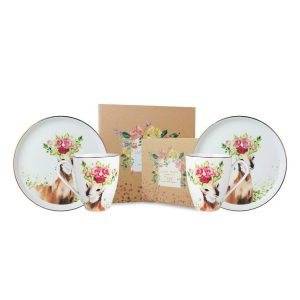 Luna Maya Series - Dinner Set (Salad Plate & Mug) Powerful Deer