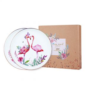 Luna Maya Love Luna Series - Salad Plate Couple Flamingo