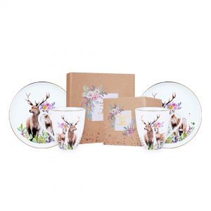 Luna Maya Love Luna Series - Gift Set (Salad Plate & Mug) Couple Deer