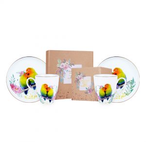 Luna Maya Love Luna Series - Gift Set (Salad Plate & Mug) Couple Love Bird