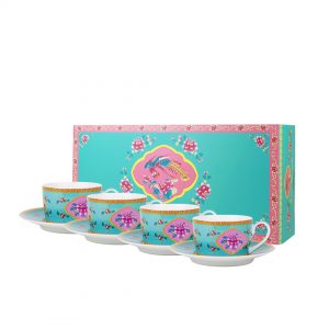 Ghea Panggabean Romantic Peranakan Series ? Tea Set (Cup & Saucer) Turquoise