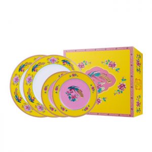 Ghea Panggabean Romantic Peranakan Series ? Dinner Set (Salad Plate & Dinner Plate) Yellow