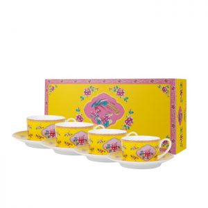 Ghea Panggabean Romantic Peranakan Series ? Tea Set (Cup & Saucer) Yellow