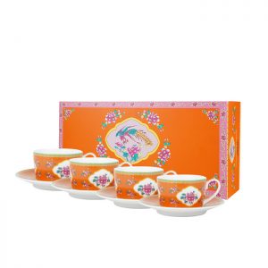 Ghea Panggabean Romantic Peranakan Series ? Tea Set (Cup & Saucer) Orange