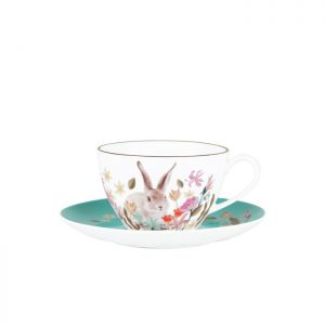 Floral Spring Bunny Series - Cup & Saucer