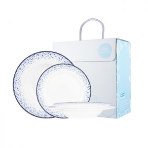 Royal Dotty Series - Dinner Set Plate Blue 4pcs + Box