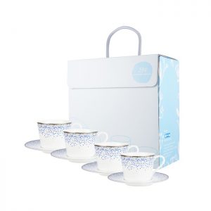 Royal Dotty Series - Cup & Saucer Set Blue (4pair) + Box