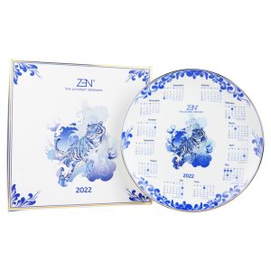 ZEN Exclusive Piring Keramik Kalender 2022 ( Gift Box + Stand Akrilik)