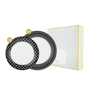 ZASKIA SUNGKAR The Z Collection - Pattern Black Hampers Piring Set