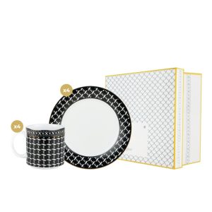 ZASKIA SUNGKAR The Z Colelction - Pattern Black Hampers Piring Mug Set