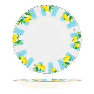 LUNA MAYA Tropical Piring Makan Keramik Stripes