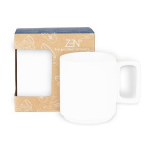ZEN Mug Gelas Keramik Stoneware Stackable White with Giftbox