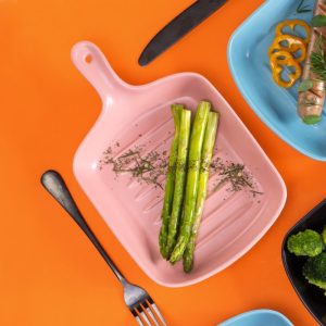 ZEN Serving Pan Piring Keramik Gagang Handle Wadah Saji Pink