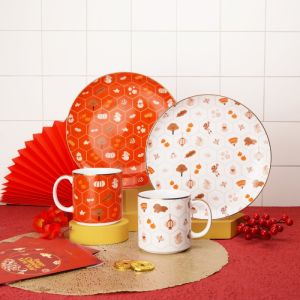 ZEN X Kelly's Co Dinner Set Piring Mug Keramik Honeycomb + Gift Box