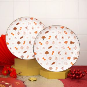 ZEN X Kelly's Co Piring Makan Keramik Honeycomb White 2pcs + Gift Box