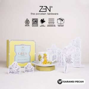 ZEN Cangkir Keramik Set Chic Style The Girls Fashion Atelier +Gift Box