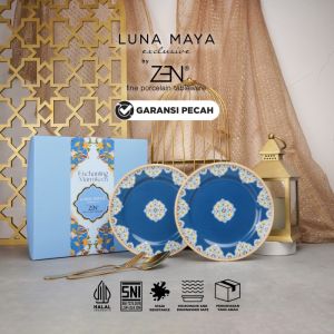 ZEN X LUNA MAYA Piring Salad Enchanting Marrakech Blue 2pcs + Box