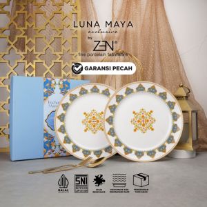 ZEN X LUNA MAYA Piring Makan Enchanting Marrakech White 2pcs + Box
