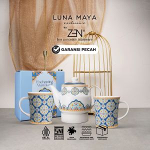 ZEN X LUNA MAYA Teko 1 Pair + Mug 2 pcs Marrakech Blue + Box