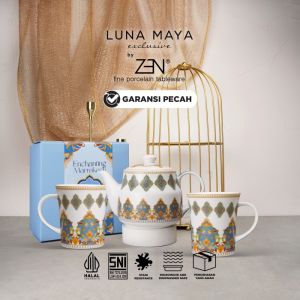 ZEN X LUNA MAYA Teko 1 Pair + Mug 2 pcs Marrakech White + Box
