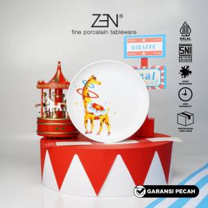 ZEN Piring Makan Keramik 22cm Animal Carnival Giraffe