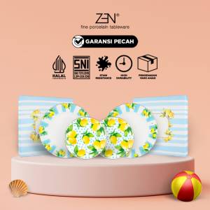 ZEN X LUNA MAYA Tropical Piring Makan Keramik Set Dotty 4 Pcs + Box