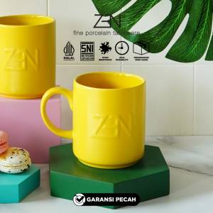 ZEN Mug Gelas Keramik Kuning Macaron Matte Yellow 330 ml
