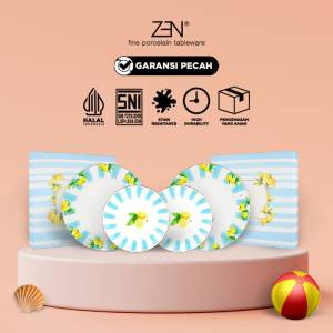 ZEN X LUNA MAYA Tropical Piring Makan Keramik Set Sunrise 4 Pcs + Box