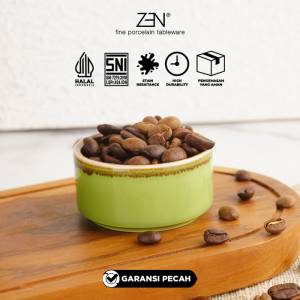 ZEN Tempat Saos Keramik Mangkok Sambel Rustic Green Diameter 5 cm