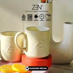 ZEN Mug Gelas Keramik Krim Macaron Matte Cream 330 ml