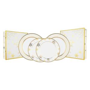 ZEN X SANDRA DEWI Dinner Set Luxury Gold 2DinnerPlate 2SaladPlate+Box