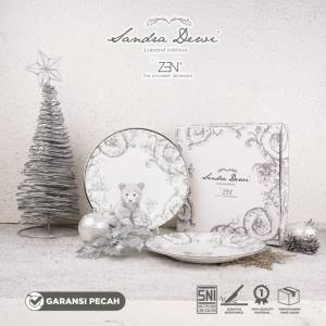 ZEN X SANDRA DEWI Piring Salad Magnificent Frost Bear 2pcs + Box
