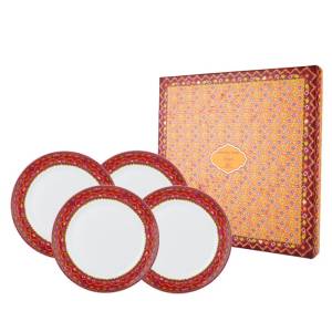 ZEN x Ghea Jumputan Series Pelangi Piring Makan Keramik isi 4 pcs +Box