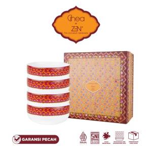 ZEN x Ghea Jumputan Series Pelangi Mangkok Keramik Set isi 4 pcs+Box
