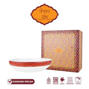 ZEN x Ghea Jumputan Pelangi Mangkok Saji Serving Pasta Bowl 30cm +Box