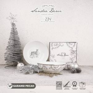 ZEN X SANDRA DEWI Mangkuk Keramik Magnificent Frost Deer 2 pcs + Box