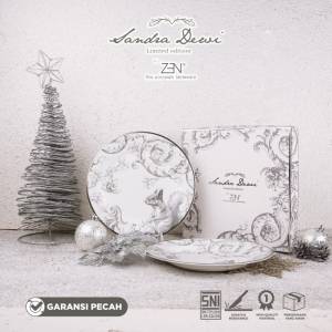 ZEN X SANDRA DEWI Piring Salad Magnificent Frost Squirrel 2pcs + Box