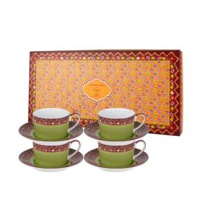 ZEN x Ghea Jumputan Series Cangkir Keramik Set 4 Pairs Dark Green +Box