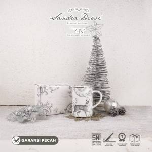 ZEN X SANDRA DEWI Gelas Mug Keramik Magnificent Frost Deer 330ml + Box