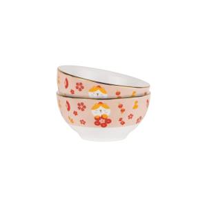 ZEN Mangkok Rice Bowl Keramik Prosperity Cat 11 cm isi 2pcs + Box
