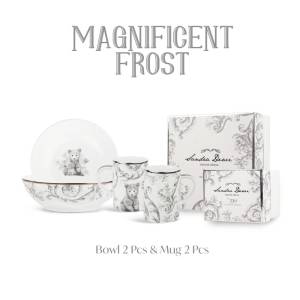 ZEN X SANDRA DEWI 4 Dinner Set Frost Bear 2 Mangkok 2 Mug + Box