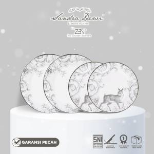 ZEN X SANDRA DEWI Frost Dinner Set Piring Keramik 4pcs Deer + Box