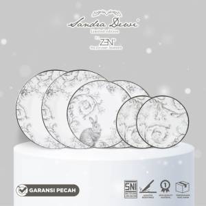 ZEN X SANDRA DEWI Frost Dinner Set Piring Keramik 6pcs Rabbit + Box