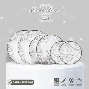 ZEN X SANDRA DEWI Frost Dinner Set Piring Keramik 6pcs Bear + Box