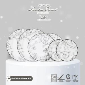 ZEN X SANDRA DEWI Frost Dinner Set Piring Keramik 6pcs Squirrel + Box